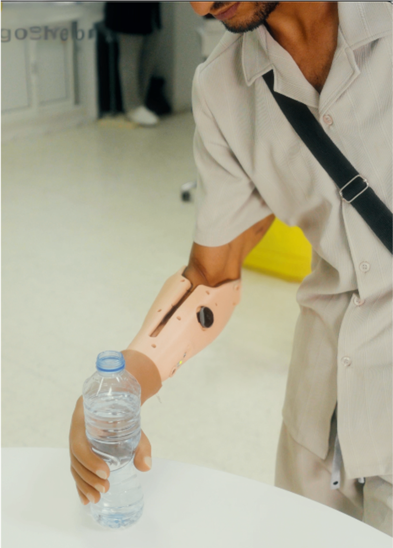 Person confidently using a Cure Care bionic arm